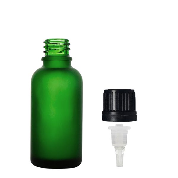 30ml mat groene glazen pipetfles met pipetdop