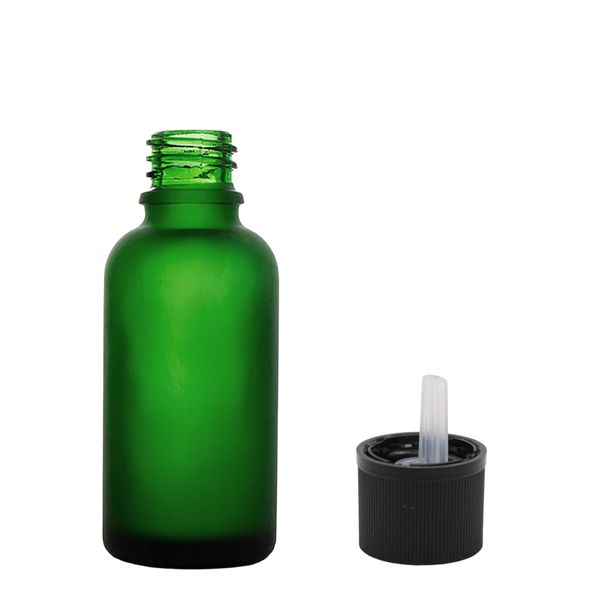 30 ml matgroen glazen pipetfles met kindveilige pipetdop