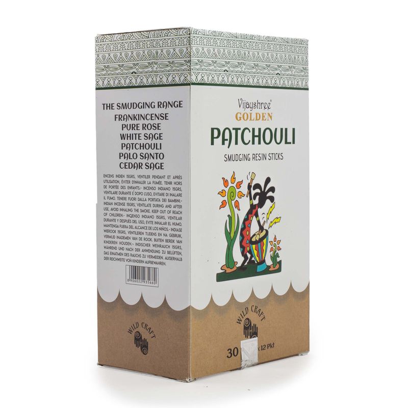 30g Gouden Patchouli Smudging Harsstokjes (6st)