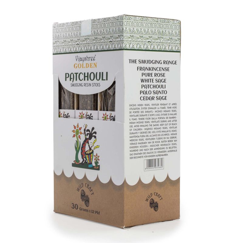30g Gouden Patchouli Smudging Harsstokjes (6st)