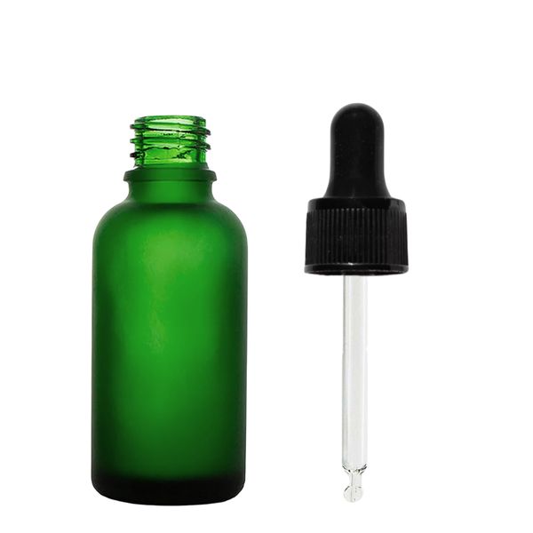 30ml matgroene glazen pipetfles met zwarte pipet