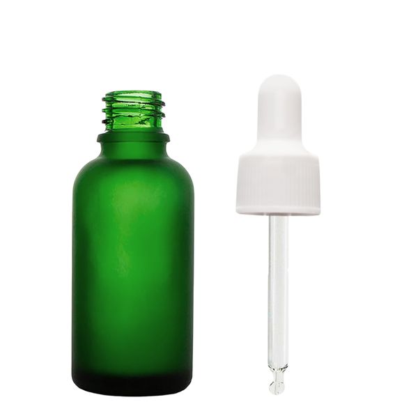 30ml mat groen glazen pipetfles met witte pipet