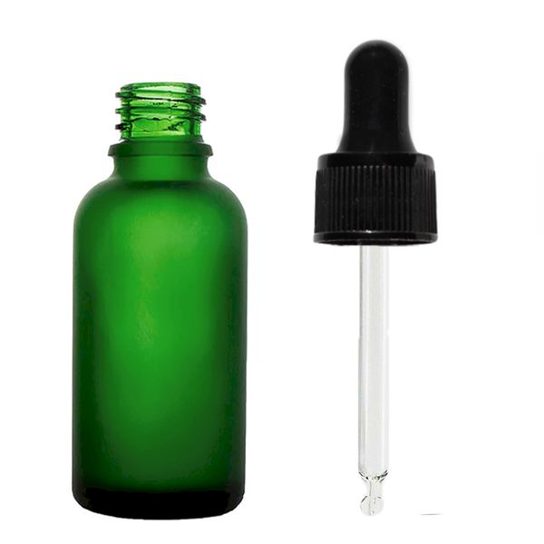 50 ml matgroene glazen druppelfles met zwarte pipet