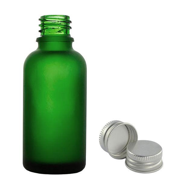 100 ml matgroene glazen pipetfles met aluminium dop