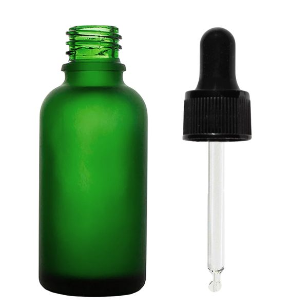 100 ml matgroene glazen druppelfles met zwarte pipet