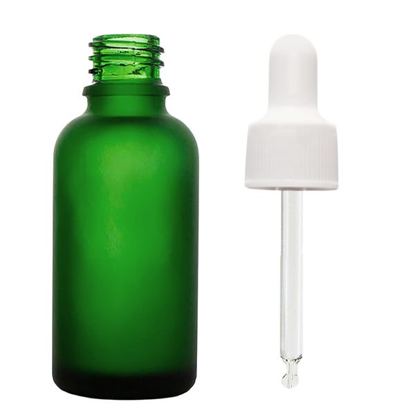 100 ml matgroene glazen druppelfles met witte pipet