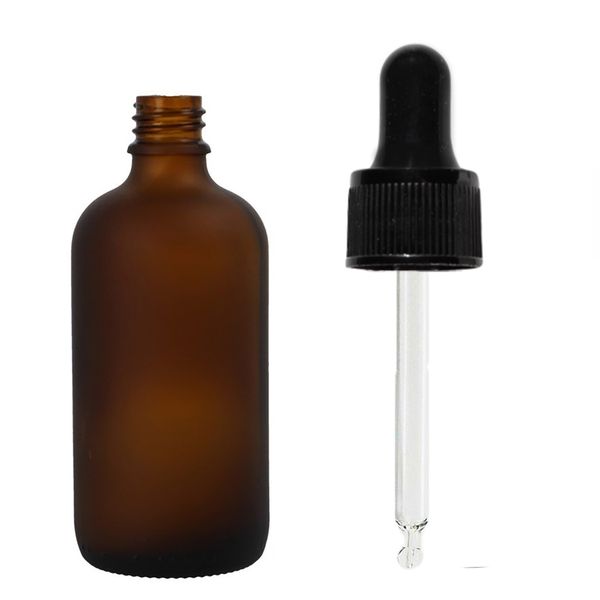 50 ml mat amberkleurig glazen pipetfles met zwarte pipet