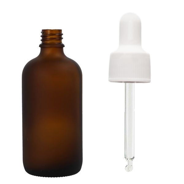 50 ml mat amberkleurig glazen druppelfles met witte pipet