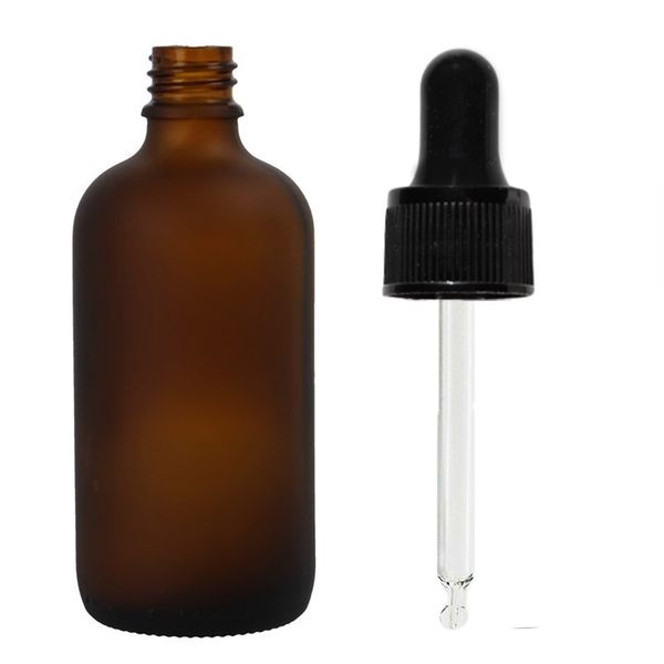 100 ml mat amberkleurig glazen pipetfles met zwarte pipet
