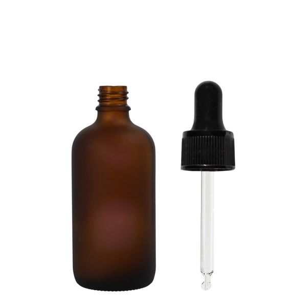 10 ml mat amberkleurige glazen druppelfles met zwarte pipet