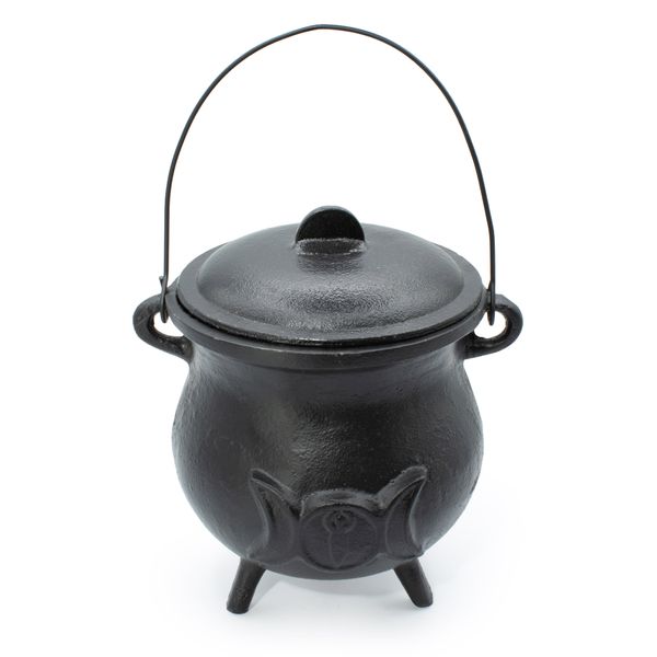 Extra Grote Gietijzeren Ketel met Drievoudige Maan – 23 × 18 cm (minimaal 4 kg)