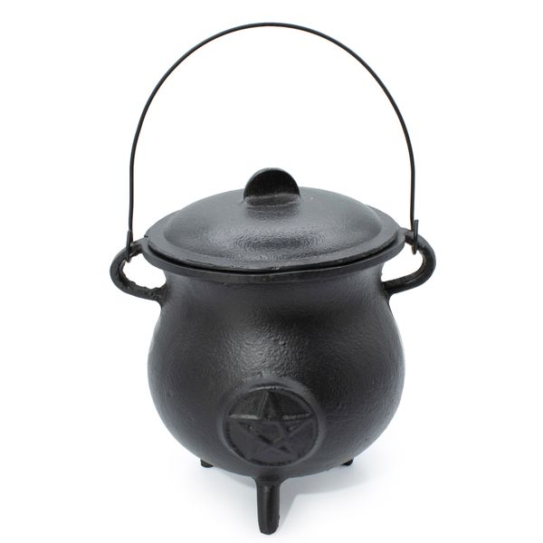 Extra Grote Gietijzeren Ketel met Pentagram – 23 × 18 cm (minimaal 4 kg)