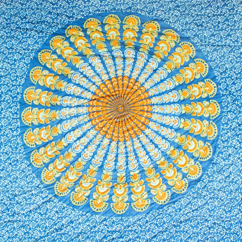 Mandala Sarongs - Teal met Oranje