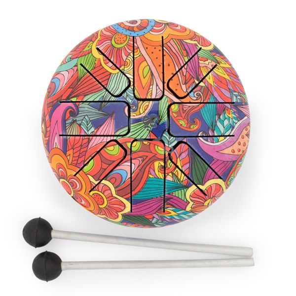 Kleine Happy Drum Psychedelisch – Steel Tongue Drum – 13 × 9 cm