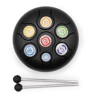 Medium Happy Drum Zwart Chakra – Steel Tongue Drum – 14 × 7 cm