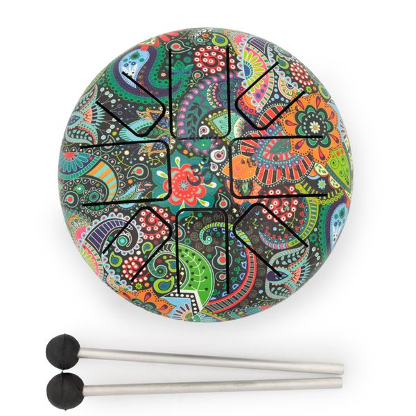 Medium Happy Drum Mandala Blad – Steel Tongue Drum – 14 × 7 cm