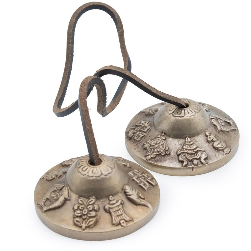 Premium Messing Tibetaanse Tingsha – Gelukssymbolen – ca. 6 cm (155 g)