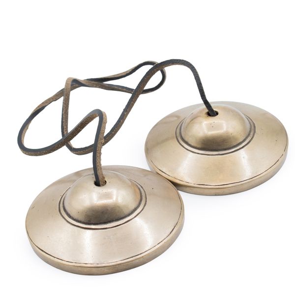 Premium Messing Tibetaanse Tingsha – Traditioneel Onbedrukt – ca. 7,5 cm (345 g)