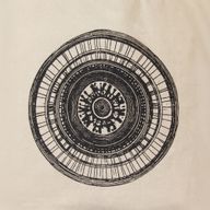 Iconische Basis Draagtas – Stedelijke Mandala – Naturel 4oz (40x37cm)