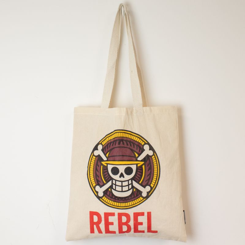 Iconische Basis Tote Tas - REBEL - (40x37cm) - Natuurlijke 4oz