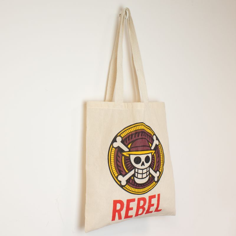 Iconische Basis Tote Tas - REBEL - (40x37cm) - Natuurlijke 4oz