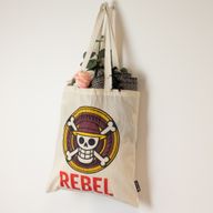 Iconische Basis Tote Tas - REBEL - (40x37cm) - Natuurlijke 4oz