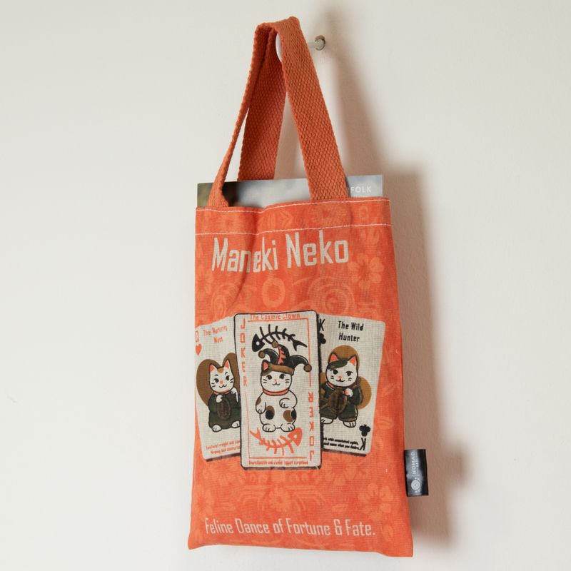 Iconische mini cadeau-tas - Maneki Neko (4 verschillende ontwerpen) - (25x20 cm) - Natuurkleur 4oz