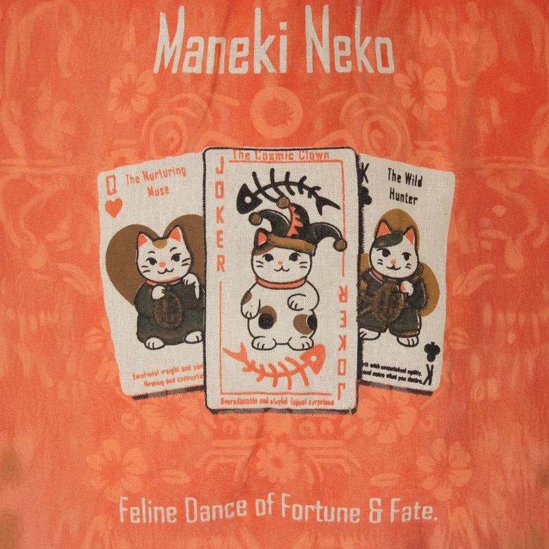 Iconische mini cadeau-tas - Maneki Neko (4 verschillende ontwerpen) - (25x20 cm) - Natuurkleur 4oz