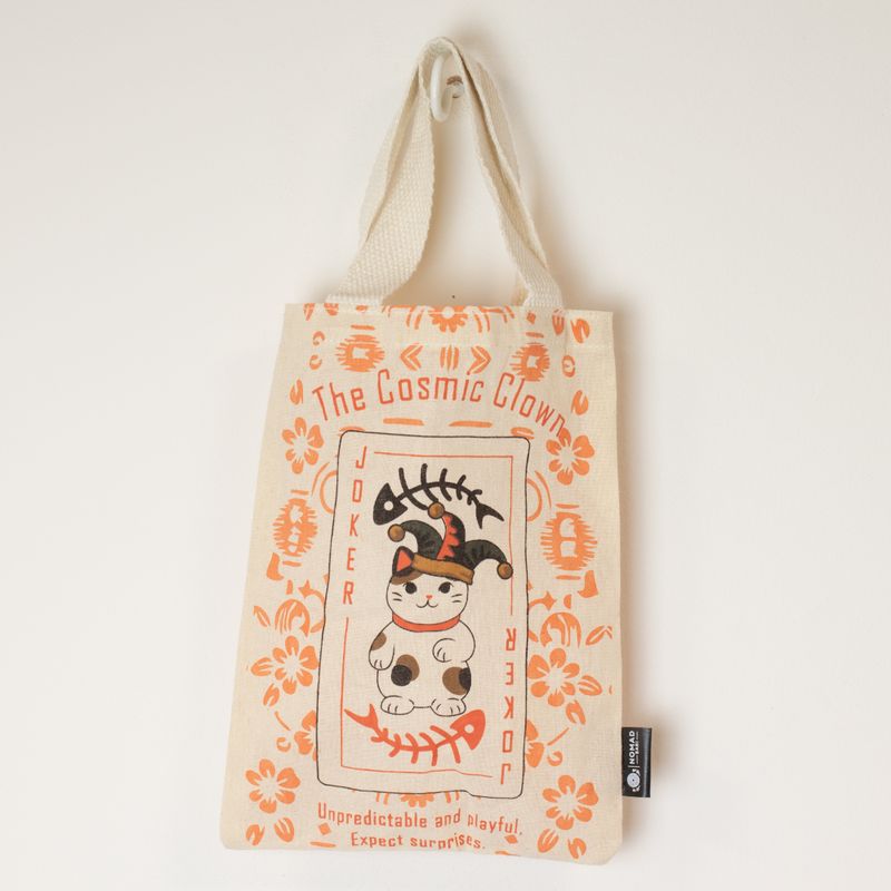 Iconische mini cadeau-tas - Maneki Neko (4 verschillende ontwerpen) - (25x20 cm) - Natuurkleur 4oz