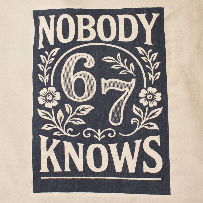 Iconische Toni Draagtas – Nobody Knows 67 (41x31cm) – Naturel 10oz