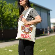 Iconische Basis Tote Tas - REBEL - (40x37cm) - Natuurlijke 4oz
