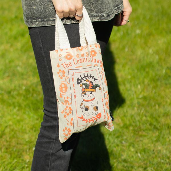 Iconische mini cadeau-tas - Maneki Neko (4 verschillende ontwerpen) - (25x20 cm) - Natuurkleur 4oz