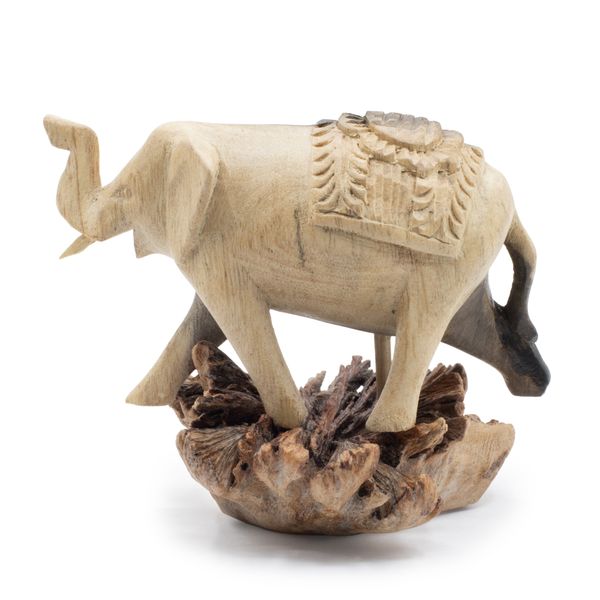 Handgemaakt Parasithouten Kunstsnijwerk - Lopende Olifant