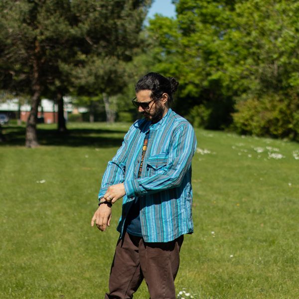 Nomad Sari Grandad Shirt – Turquoise – MNomad Sari Grandad Shirt – Turquoise – M