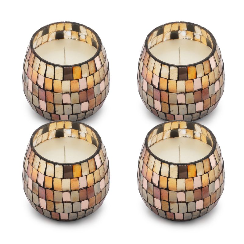 Amber Mosaic - Kaarsen in Glazen Pot - Klein