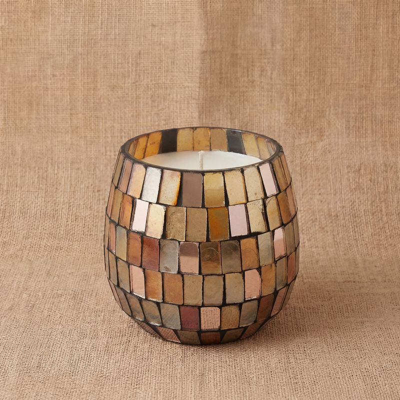 Amber Mosaic - Kaarsen in Glazen Pot - Klein