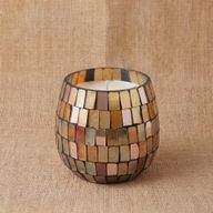 Amber Mosaic - Kaarsen in Glazen Pot - Klein