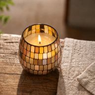 Amber Mosaic - Kaarsen in Glazen Pot - Klein