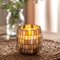 Amber Mosaic - Kaarsen in Glazen Pot - Medium