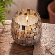 Amber Mosaic - Kaarsen in Glazen Pot - Medium