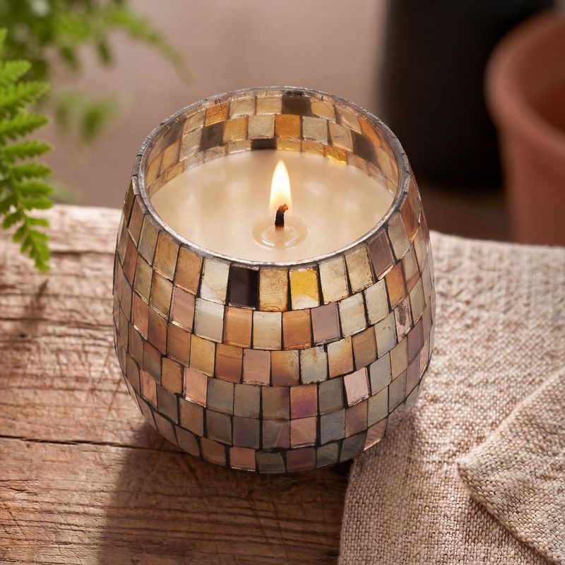Amber Mosaic - Kaarsen in Glazen Pot - Medium