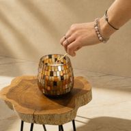 Amber Mosaic - Kaarsen in Glazen Pot - Medium