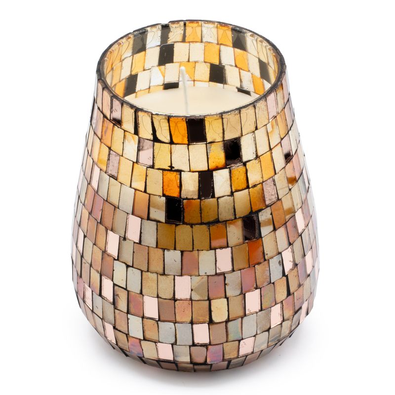 Amber Mosaic - Kaarsen in Glazen Pot - Groot