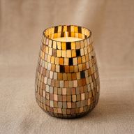 Amber Mosaic - Kaarsen in Glazen Pot - Groot