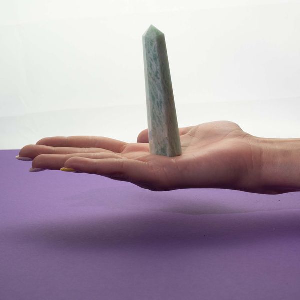Edelsteen Zeszijdige Obelisk – Amazoniet – ca. 11 cm