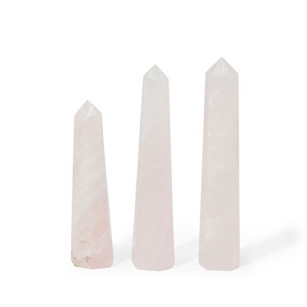 Edelsteen Zeszijdige Obelisk ca. 11 cm - Rozenkwarts