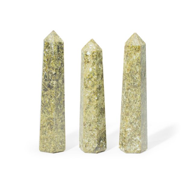 Edelsteen Zeszijdige Obelisk ca. 11 cm - Epidoot