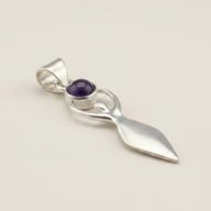 Indiase Devotie Hangers - Verzilverd (45cm Koord) - Godin Amethist