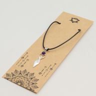 Indiase Devotie Hangers - Verzilverd (45cm Koord) - Godin Amethist