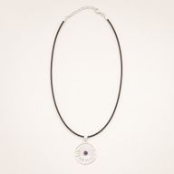 Indiase Devotie Hangers - Verzilverd (45cm Koord) - Zonneverering Amethist